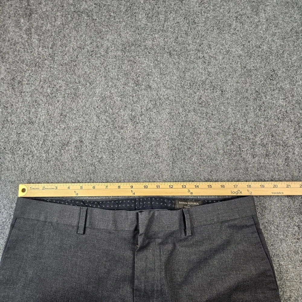 Banana Republic Standard Fit Mens Dress Pants Charcoal Gray 36 Cotton Blend